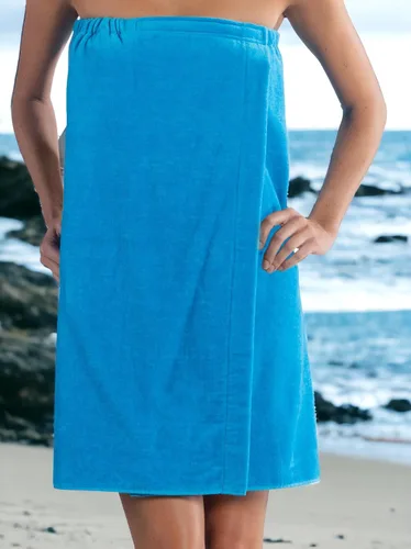 Miniatura 2 de BY LORA Cubierta de ducha de algodón de rizo para mujer, color aguamarina, tamaño S/M