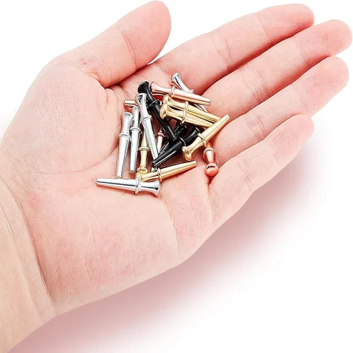 Miniatura 3 de 48 clavijas de metal para cuna, clavos de metal para juegos de juguete de 1/8 agujeros, con bolsa de almacenamiento con cordón para juego de mesa