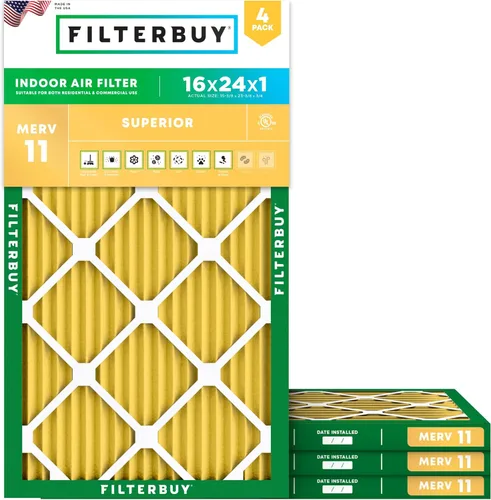 Miniatura 15 de Filterbuy Filtro de aire 18 x 20 x 1 pulgadas MERV 11 Defensa Superior contra Mascotas y Alergias (paquete de 4), Filtros de Reemplazo