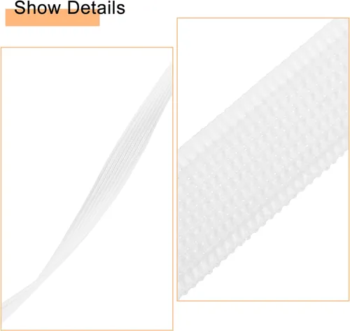 Miniatura 4 de uxcell Deshuesado para coser, 1 pieza de 50 yardas y 0.472 in – corsé de poliéster de alta densidad para vestido de novia, vestido de novia (blanco)
