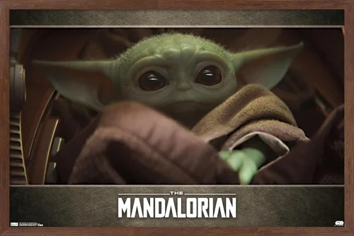 Miniatura 16 de Trends International Star Wars: The Mandalorian - Póster de pared de ojos, 14.725 x 22.375 pulgadas, versión enmarcada de madera de granero