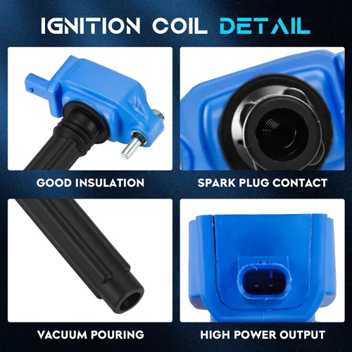 Miniatura 2 de Juego de 6 bobinas de encendido azul de 3.6 L compatibles con Chrysler 200 300 Town & Country, Dodge Avenger Challenger Charger Durango Grand