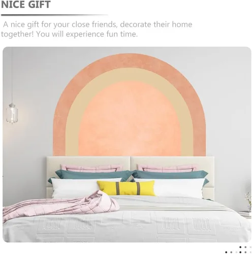 Miniatura 5 de Uonlytech Adhesivo de pared de arco extraíble para decoración elegante del hogar, fácil de aplicar, arte de pared semicírculo para dormitorios