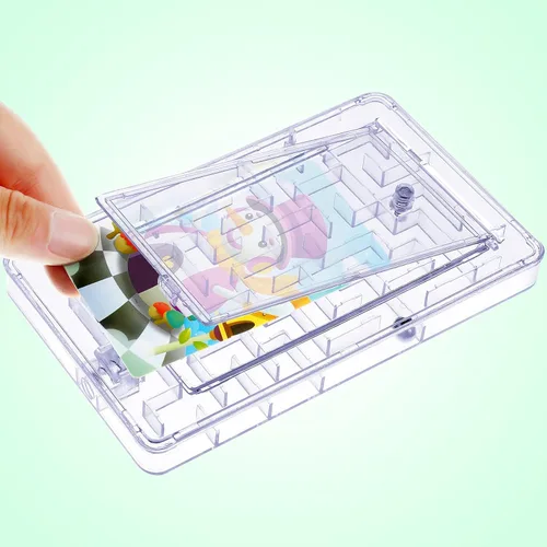 Miniatura 6 de Civaner Caja de rompecabezas de 10 piezas para tarjetas de regalo, laberinto de dinero, soporte de plástico para tarjetas de rompecabezas