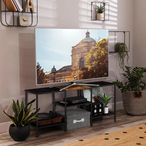 Miniatura 4 de Soportes de TV para sala de estar, soporte de TV de 50 pulgadas con toma de corriente, centro de entretenimiento con almacenamiento, mesa consola