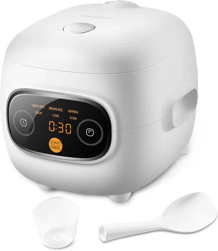 COMFEE' Mini Arrocera 4 Tazas Cocinadas/2 Tazas Sin Cocinar, Arrocera Portátil Antiadherente, Temporizador de Retardo de 24 Horas, 6 Funciones,