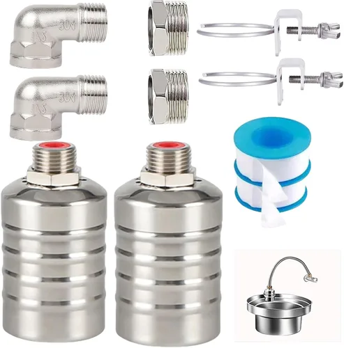 Válvula de flotador Mini válvula de flotador de 1/2 pulgadas y 3/4 pulgadas, mini válvula de flotador de acero inoxidable 304 para tanque de agua,