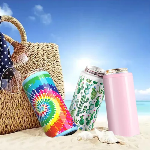 Miniatura 5 de TILUCK Enfriador de Latas Delgadas para Cerveza Delgada y Seltzer Duro, Acero Inoxidable, Acero Inoxidable Aislado de Doble Pared para Latas Cactus