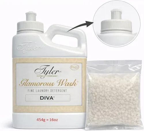 Miniatura 4 de Tyler Candle Wash Diva - Detergente para ropa de 16 onzas líquidas con bolsa para secadora, tapa a prueba de derrames para tirar y verter