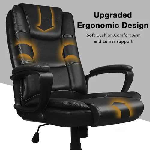 Miniatura 5 de OFIKA Silla de oficina, silla de escritorio para computadora para juegos, cojín ergonómico de respaldo alto, soporte lumbar con ruedas, cómodo