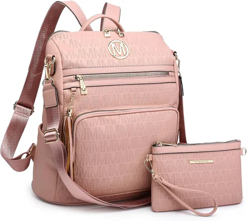 Miniatura 67 de MKP COLLECTION Mochila de moda para mujer, bolsa convertible grande para mujer, mochila de viaje, bolsa de hombro, juego de 2 piezas con borla, Beige
