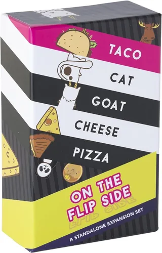 Taco Cat Goat Cheese Pizza On The Flip Side Juego Divertido Independiente de Expansión para la Noche de Juegos Familiares | Rondas Fáciles de 15