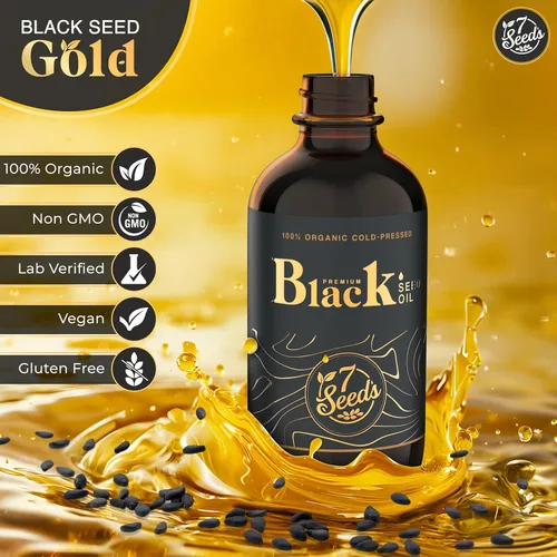 Miniatura 3 de 7 Seeds Aceite de semilla negra prensado en frío, 4.1 fl oz de líquido Nigella Sativa prensado en frío para apoyo inmunológico, articulaciones