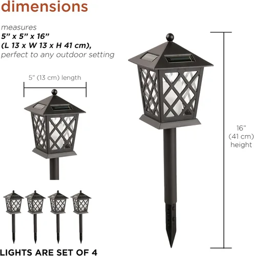 Miniatura 7 de Alpine Corporation Estacas de luz LED para exteriores de 16 pulgadas de alto (juego de 4)