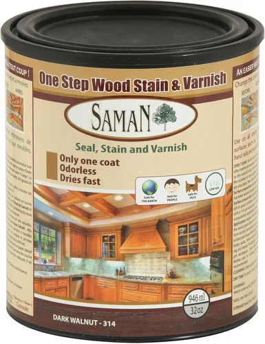 Miniatura 28 de SamaN Interior One Step Sellador, Tinte y Barniz para Madera – Tinte a Base de Aceite Sin Olor - Protección para Muebles y Madera Fina