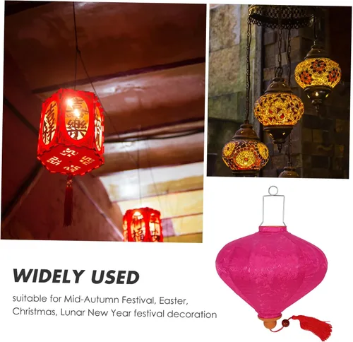 Miniatura 3 de Linterna colgante retro vietnamita para decoración de jardín, diseño floral tradicional para bodas, festivales, fiestas y decoración del hogar
