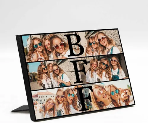 Miniatura 22 de M YESCUSTOM Marco de fotos personalizado con texto de amigos, marco de fotos de amistad para mejores amigos, panel de fotos Fover con pantalla
