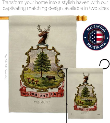 Miniatura 4 de Coat of arms Vermont House Flag - Eagle Set Americana States USA American Territories Republic Country Particular Area - Decoration Banner Small