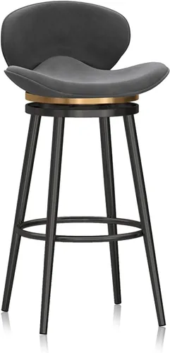 Miniatura 19 de Taburete de bar moderno con Patas de Metal Negro, giratorio de 360 grados, cómodo y tapizado, ideal para el hogar, bar, cocina, isla, comedor o Pub