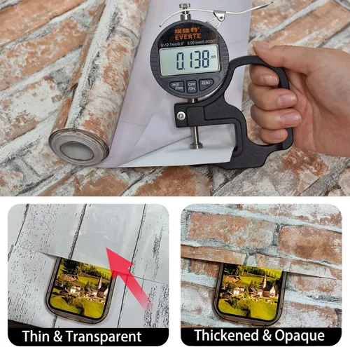 Miniatura 5 de Sevalo Papel tapiz de ladrillo para despegar y pegar, papel adhesivo de ladrillo para paredes, papel tapiz sintético 3D de color rojo, autoadhesivo
