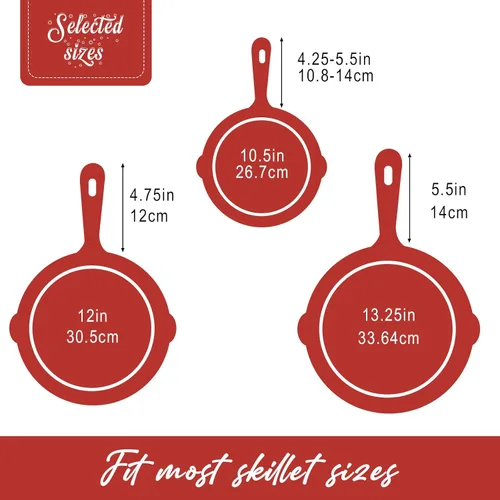Miniatura 7 de Joyhalo Fundas para mango de sartén de hierro fundido, paquete de 6 fundas de silicona resistentes al calor, color negro