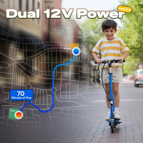 Miniatura 4 de Patinete eléctrico con asiento, altura ajustable para niños de 8 a 12 años, hasta 10 mph y carga máxima de 155 libras, asiento extraíble, 2 estilos
