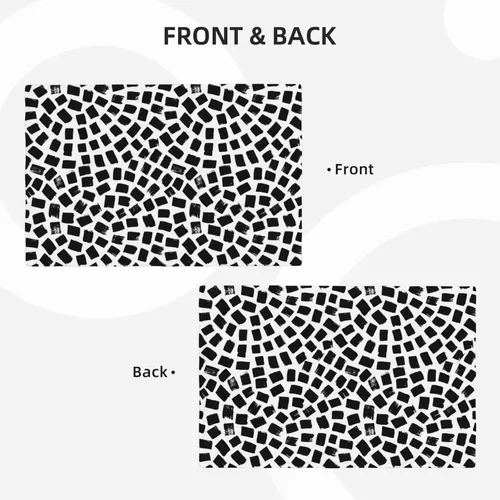 Miniatura 8 de Fiokroo Juego de 4 manteles individuales de mosaico negro, manteles individuales con antideslizantes, resistentes al calor, lavables para comedor