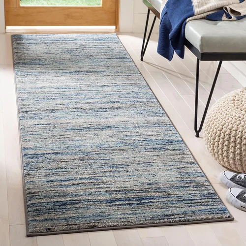 SAFAVIEH Galaxy Collection - Alfombra de pasillo, 2 pies 3 pulgadas x 6 pies, color azul y gris, diseño moderno, no desprende pelusa y de fácil