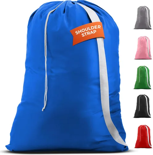Miniatura 12 de Bolsa de lavandería Handy Laundry con correa de hombro - Cierre de cordón con bloqueo, material duradero, gran capacidad, costuras resistentes