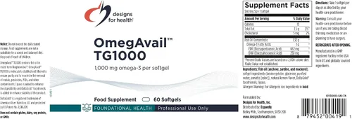 Miniatura 5 de Designs for Health OmegAvail TG1000 - Suplemento de aceite de pescado TG (triglicérido) con EPA/DHA - Altamente concentrado 1000 mg de omega-3 por