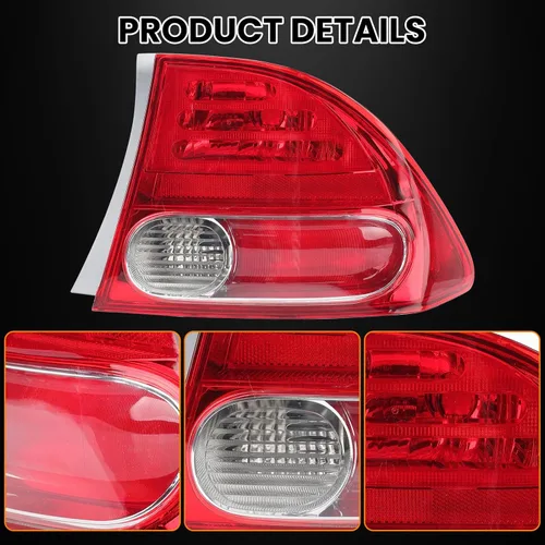 Miniatura 4 de Lente de luz trasera para Honda Civic de 4 puertas sedán/híbrido del lado del pasajero HO2801165 33501-SNA-A02 2006 2007 2008 (derecha)