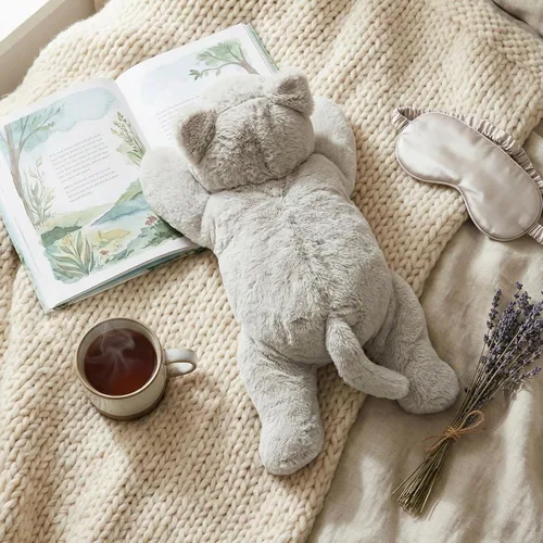 Miniatura 7 de WEIGEDU Animal de Peluche de Gato con Peso con Ojos Bordados y Paquete de Peso Extraíble - 20 Pulgadas, 2.3 Libras para Niños y Adultos