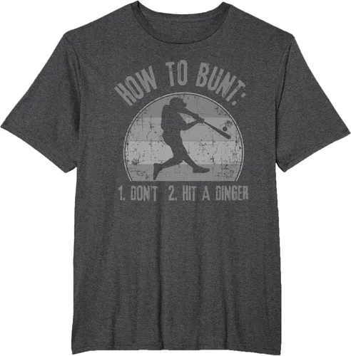 Miniatura 22 de Cómo Bunt Don't Hit A Dinger - Camiseta divertida de béisbol y sóftbol, Negro, S