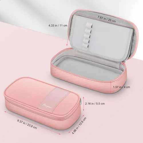 Miniatura 6 de FINPAC Estuche para lápices, caja de lápices de gran capacidad, soporte para rotuladores folio y bolsa para bolígrafos, organizador de artículos