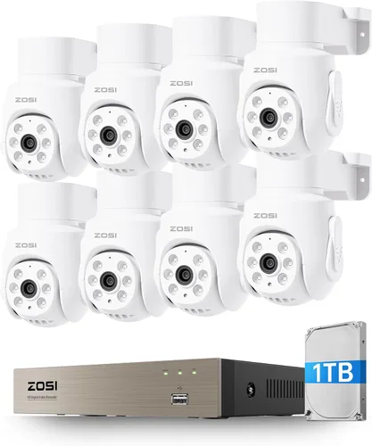 Miniatura 11 de ZOSI Paquete de 2 cámaras de seguridad HD 1080P de 2.0 MP, visión nocturna de 80 pies, cámaras domo CCTV para interiores y exteriores, para sistema