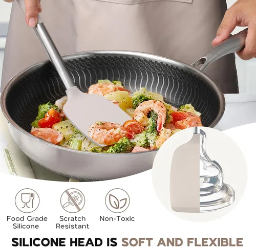 Miniatura 6 de Onader Juego de 15 utensilios de cocina de silicona, juego de utensilios de cocina con soporte para utensilios de cocina antiadherentes, mango