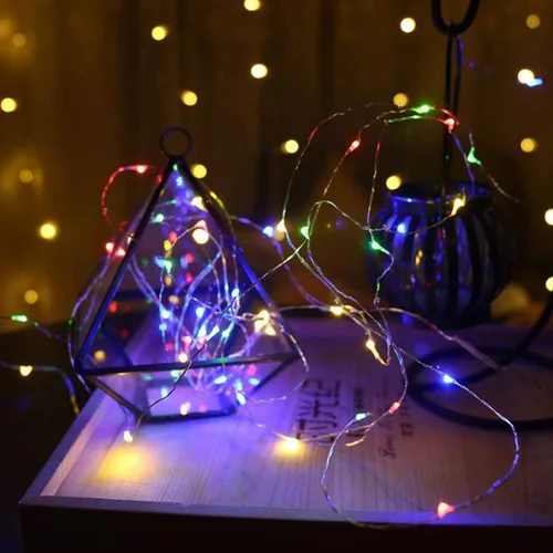 Miniatura 5 de Paquete de 2 tiras de luces de música activadas por sonido, 100 luces LED de alambre plateado de 33 pies con temporizador remoto para dormitorio