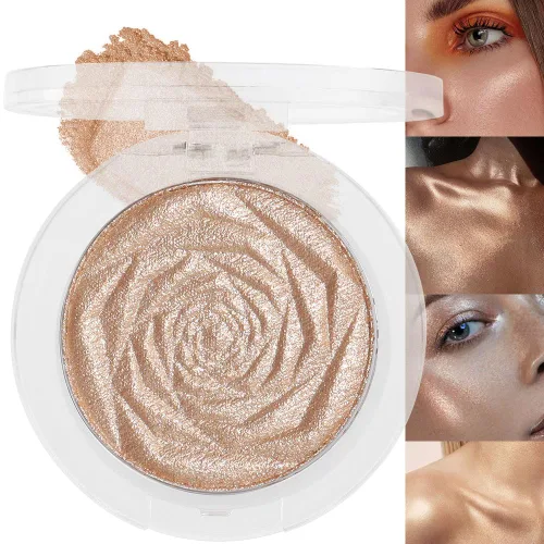 Miniatura 14 de evpct Iluminador facial de perla blanca y plata, maquillaje de brillo con purpurina de diamantes brillantes, paleta de sombras de ojos en polvo