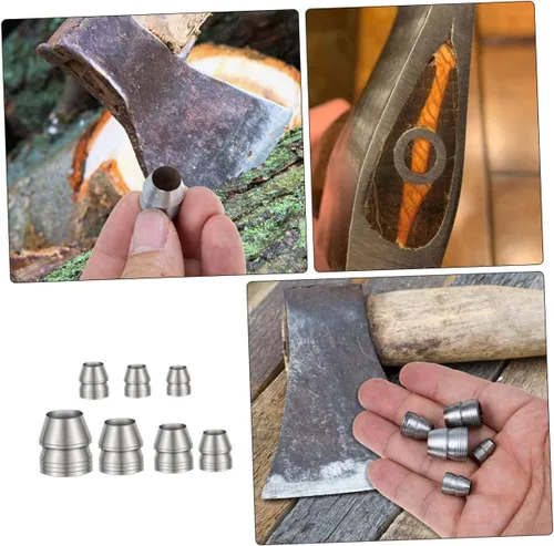 Miniatura 5 de DOITOOL 7 Uds. Herramientas de uñas de metal expandido, accesorios de uñas de mango de madera, cuñas cuñas para cuñas cónicas para hierro, cuña