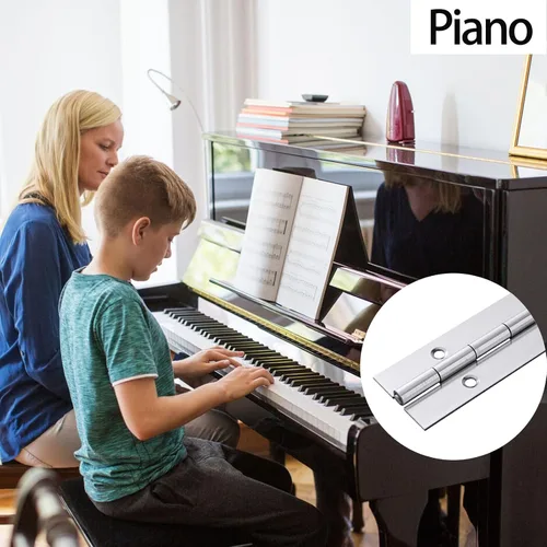 Miniatura 5 de Bisagra de piano resistente de 36 x 3 pulgadas, bisagra continua de acero inoxidable de 0.060 pulgadas de grosor con agujeros para gabinetes