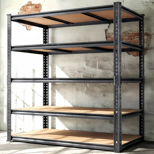 3000LBS Heavy Duty Garage Shelving, Real 0.8mm Single-Layer Steel Frame, 5-Tier Metal Storage Shelves (46" W x 20" D x 72" H), Adjustable Boltless