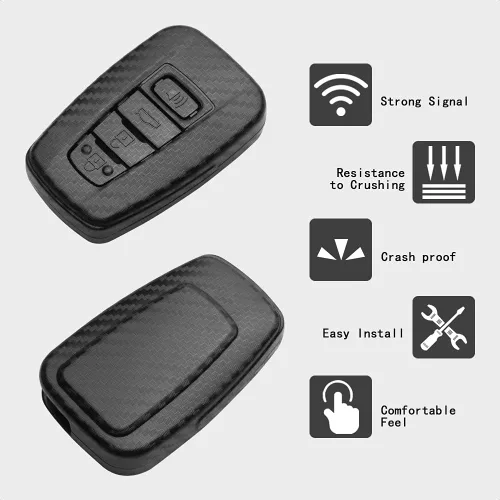 Miniatura 3 de Funda inteligente para llavero compatible con Toyota Avalon Camry Corolla Hatchback C-HR Prius Prime RAV4 2 3 4 botones sin llave control remoto