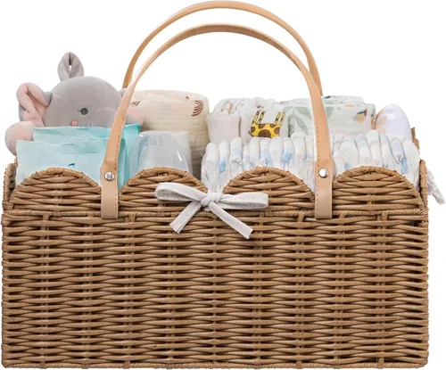 Miniatura 10 de HBlife Organizador grande de pañales para bebé, cestas de almacenamiento de cuerda de papel, contenedor de guardería con divisor extraíble