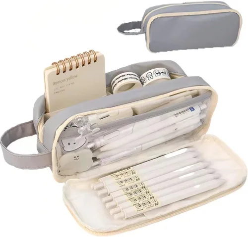 Miniatura 8 de Estuche de lápices de gran capacidad de 5 compartimentos, estuche grande para lápices, bolsa de bolígrafos, caja de lápices, organizador