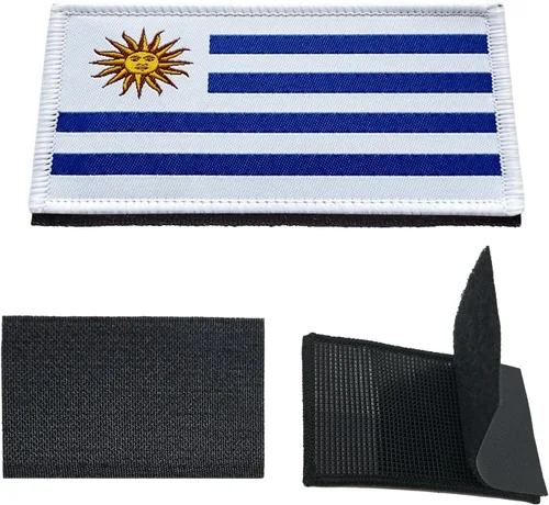 Miniatura 2 de 3 parches de bandera uruguaya de Uruguay de 2 x 3 pulgadas, lazo de gancho bordado táctico para brazaletes de bandera de país para mochila