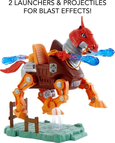 Miniatura 6 de Masters of the Universe Origins Stridor Figura de acción, caballo robot de 7 pulgadas de alto con lanzador de proyectiles, 3 ráfagas de plasma