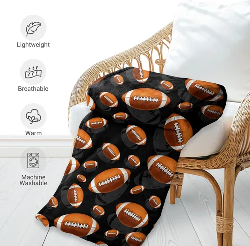 Miniatura 5 de Jekeno Manta de fútbol americano, regalos para niños, hijos, hombres, papá, marido, cumpleaños, Navidad, fiesta, decoración temática deportiva