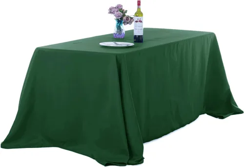 Miniatura 63 de Ascoza Paquete de 2 manteles rectangulares blancos de 60 x 84 pulgadas, tela de poliéster de 4 pies, para bodas, banquetes, restaurantes y fiestas