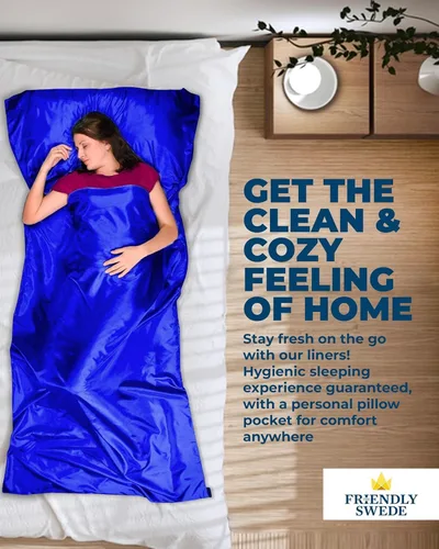 Miniatura 4 de The Friendly Swede Sleeping Bag Liner - Cold Weather Microfiber or Ultralight Polyester Adult Sleep Sack in 3 Sizes- for Hotel and Camping Sheets