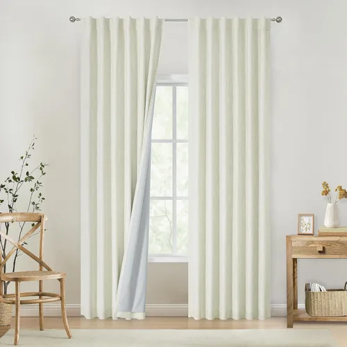 Miniatura 30 de Vision Home Cortinas opacas de color azul cambray de 63 pulgadas para dormitorio, aislamiento térmico, oscurecimiento de la habitación, juego